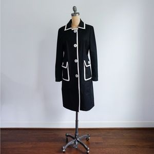 Michael Kors Black Light coat with white trim -size M
